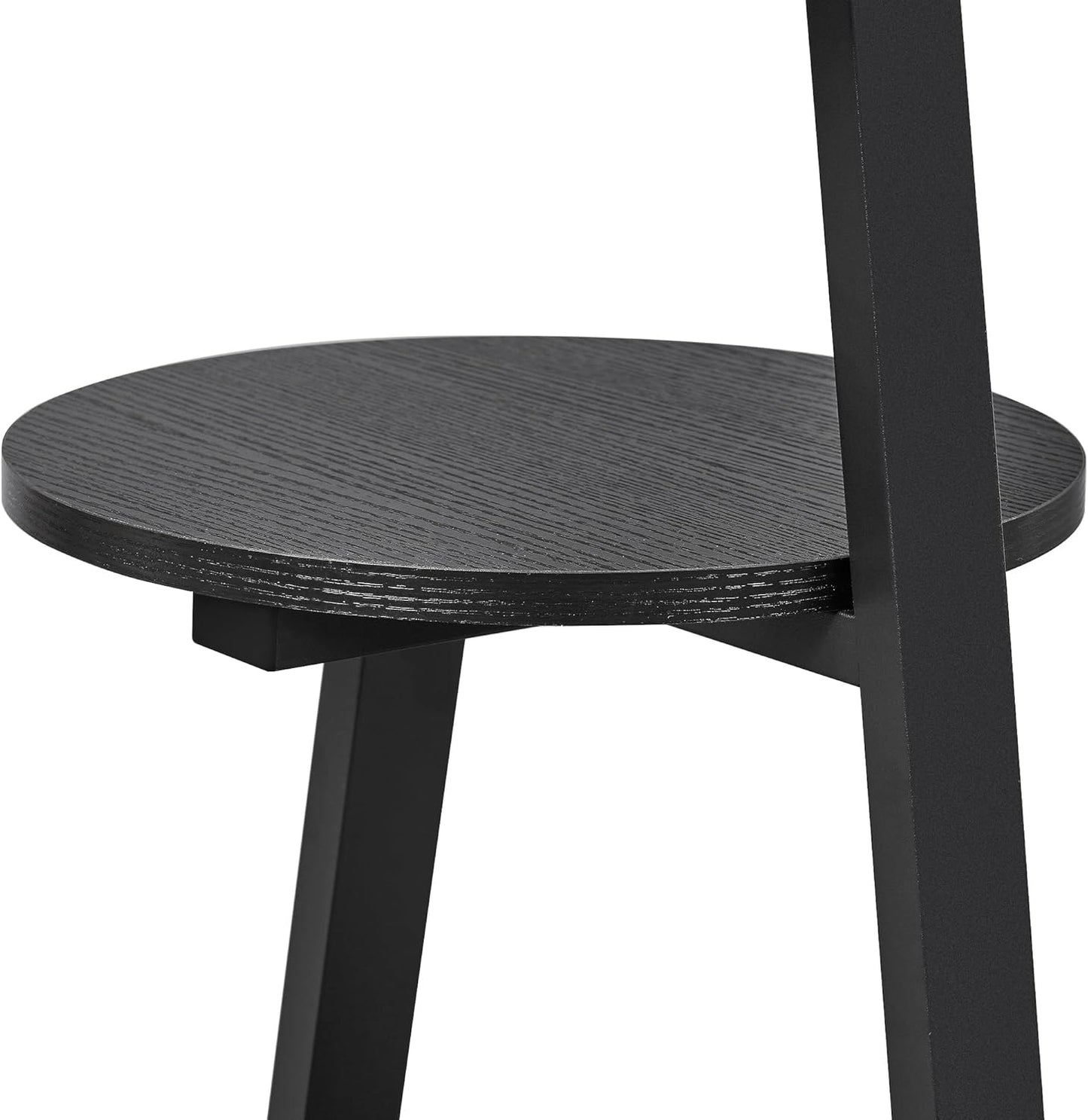 BEWISHOME Round End Table Side Table with Metal Frame, Accent Nightstand Bedside Table with 3-Tier Shelves, Small Couch Table for Living Room Bedroom Black KTZ41B