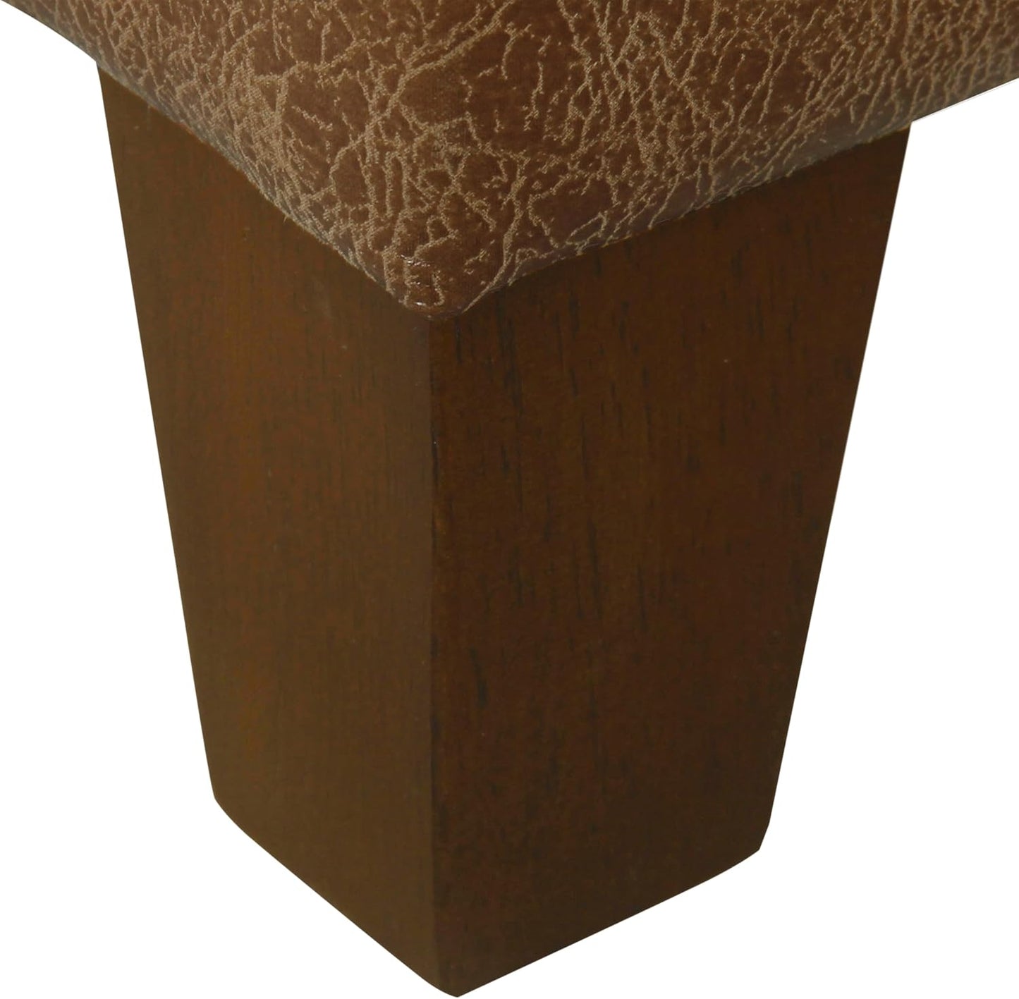 Homepop Home Decor | K2380-YDQY-2 | Luxury Large Faux Leather Square Storage Ottoman | Ottoman with Storage for Living Room & Bedroom, Brown