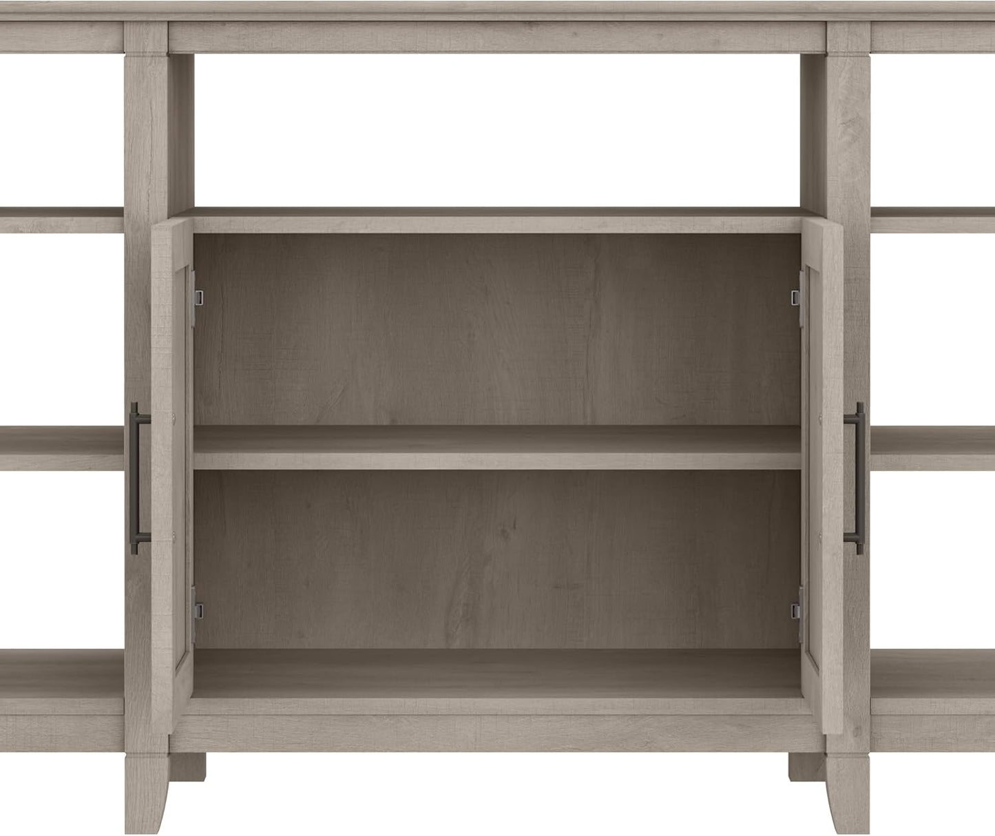 Bush Furniture Key West Tall TV Stand for 65 Inch TV in Washed Gray, Farmhouse Entertainment Center with Storage