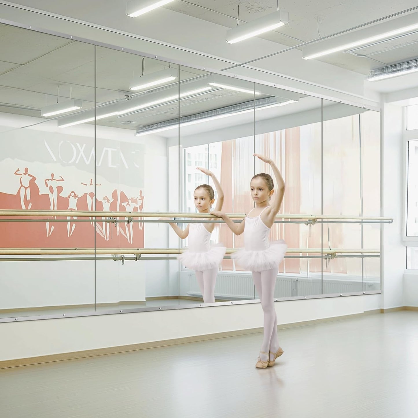 Home Gym Mirror for Wall, 70"x24"x2PCS Full Length Gym Mirror Frameless Wall-Mounted for Garage, Home Gym, Living Room, Bedroom(Silver)