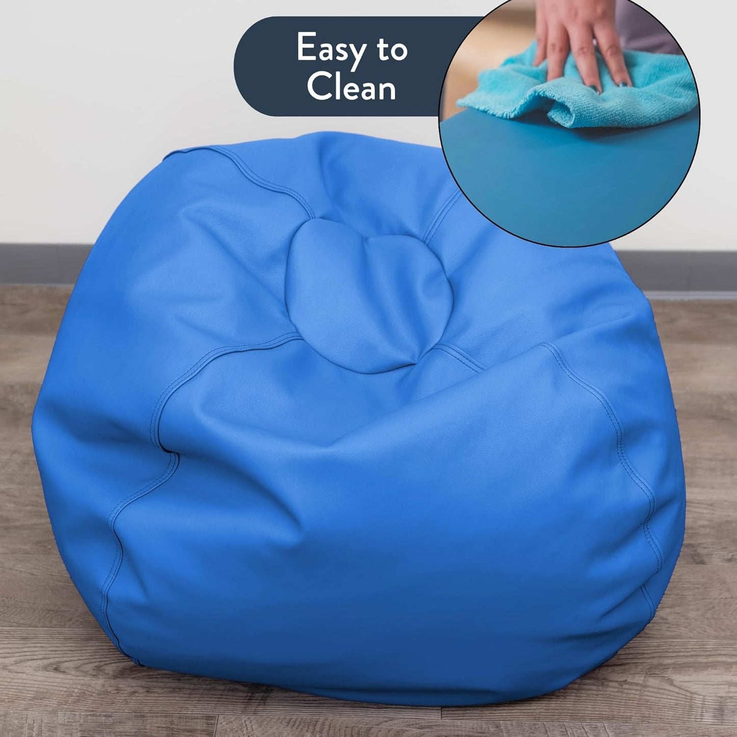 Children's Factory 35" Kids Bean Bag Chairs, Flexible Seating Classroom Furniture, Beanbag Ideal for Boy/Girl Toddler Daycare or Playroom, Deep Water (CF610-082)