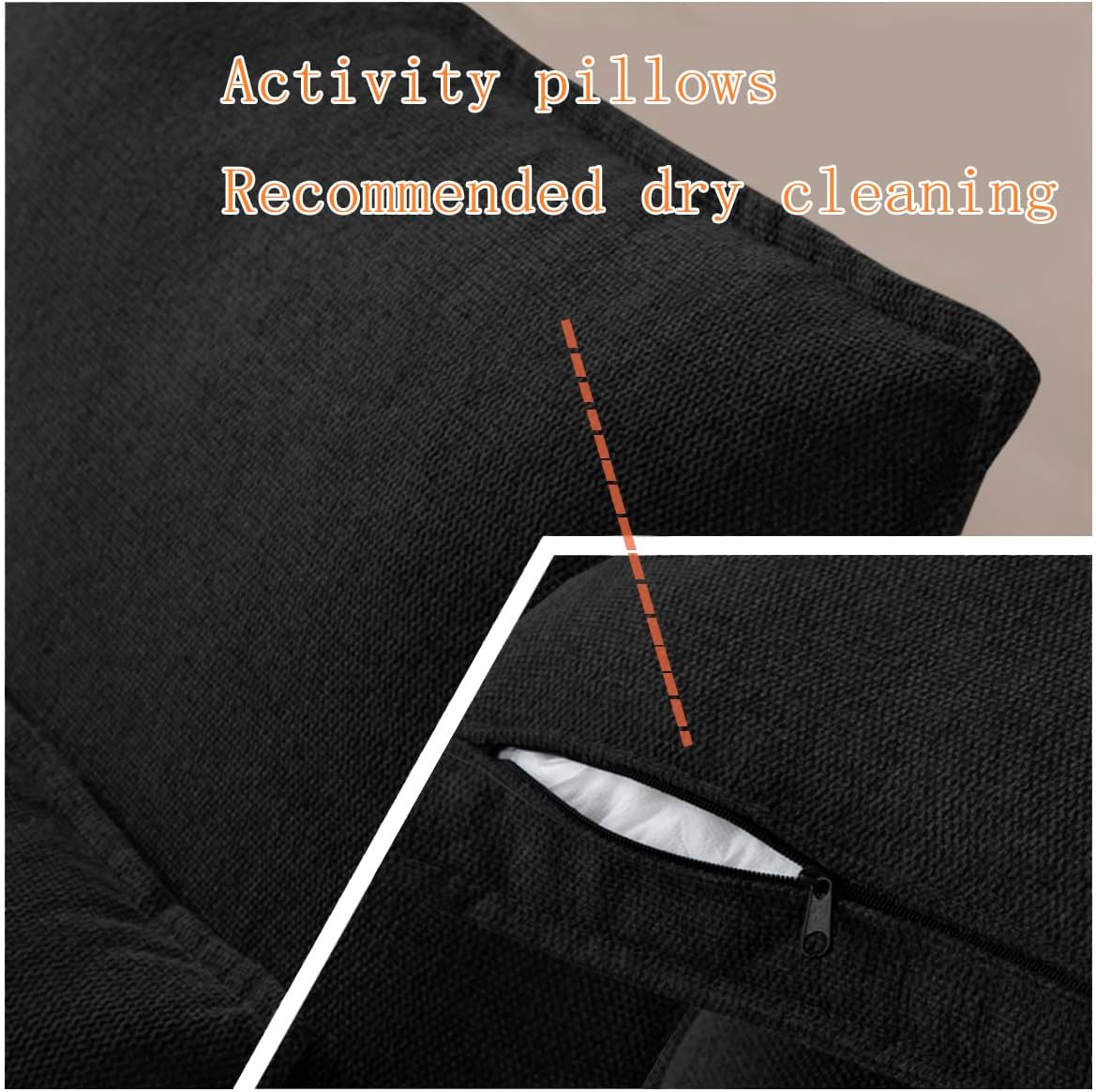 KEIKI 130" U-Shaped 6 seat Sofa with Storage Console, Cup Holders, Upholstered Sectional Sofa, Button Tufted Cloud Cushion Couch for Home, Office, Apartment, Black