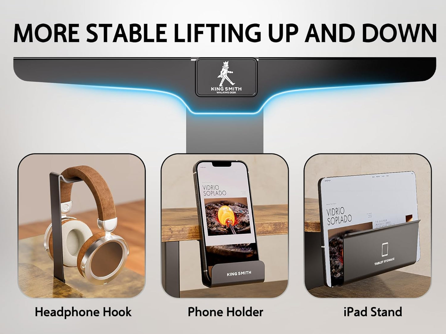 55x24 Inches Electric Standing Desk with Drawer and Monitor Stand, Height Adjustable Stand up Desk for Home Office, Ergonomic Sit to Stand Desk with Phone Holder, 3 Hooks, Rustic Brown