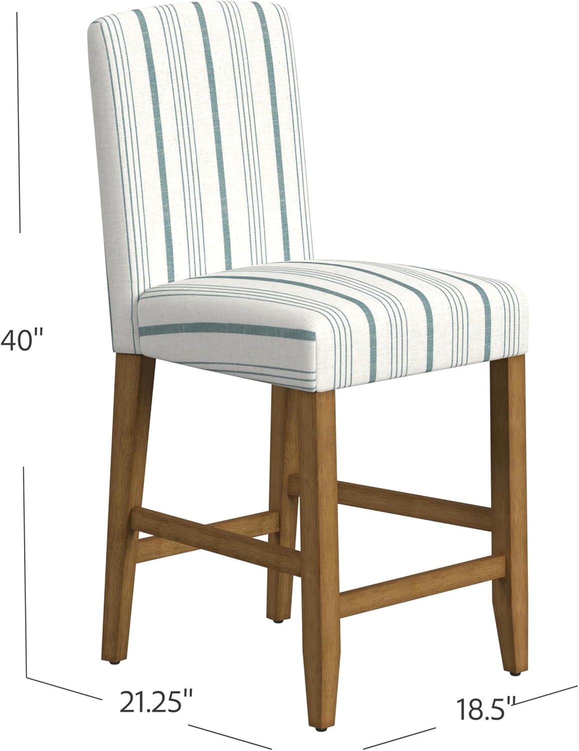 HomePop Curved Back 24" Barstool - Blue Calypso Stripe