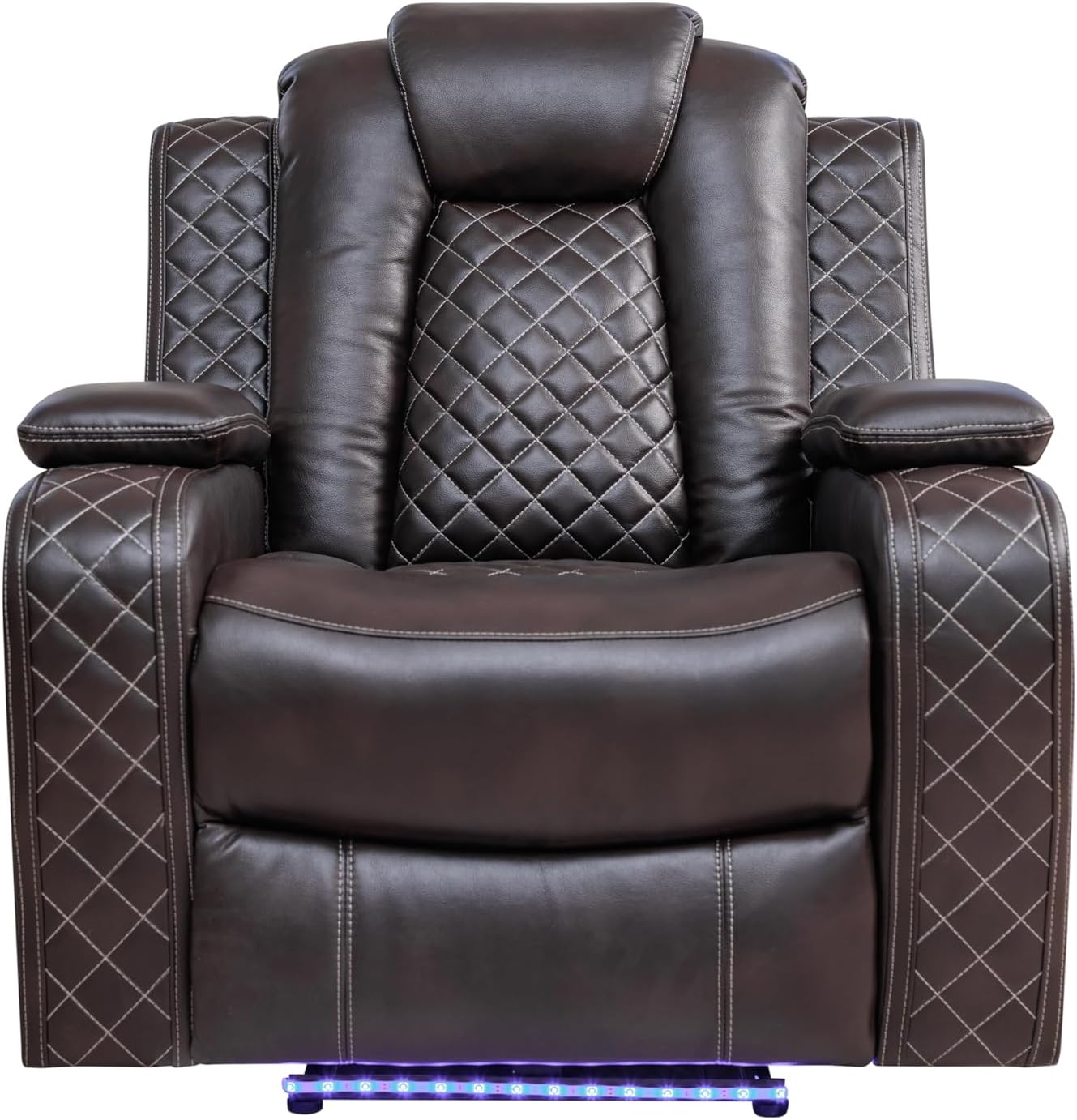 Ball & Cast Power Recliner Sofa Set Leather Reclining Sofa Set Living Room Furniture Set 3PCS Recliner Couch Loveseat & Chair Sets with Coffee Table,Reading Light,Cup Holders for Home Theater Seating