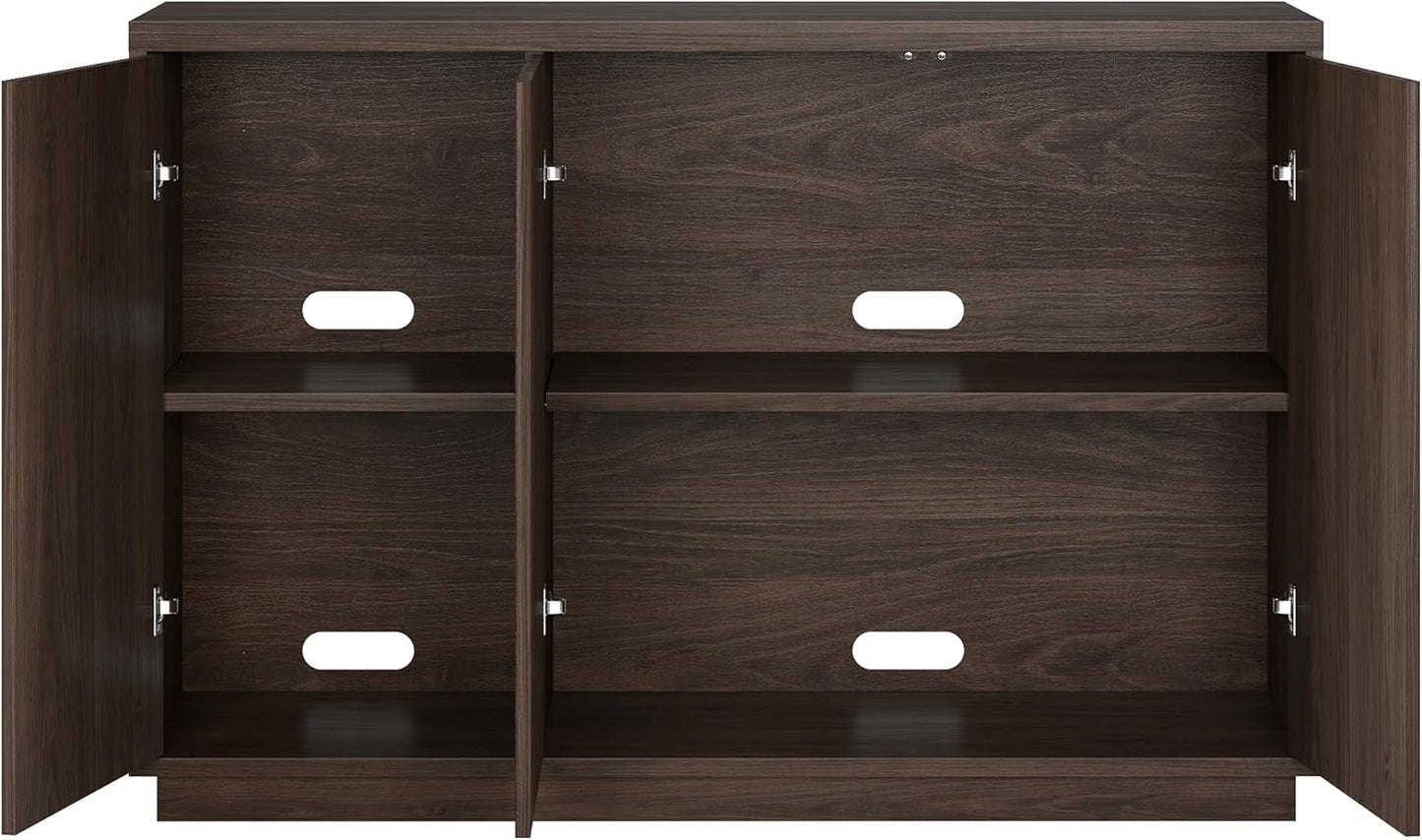 Henn&Hart 48" Wide Rectangular Buffet Table in Warm Brown, for Home, Living Room, Bedroom, Entertainment Room, Office