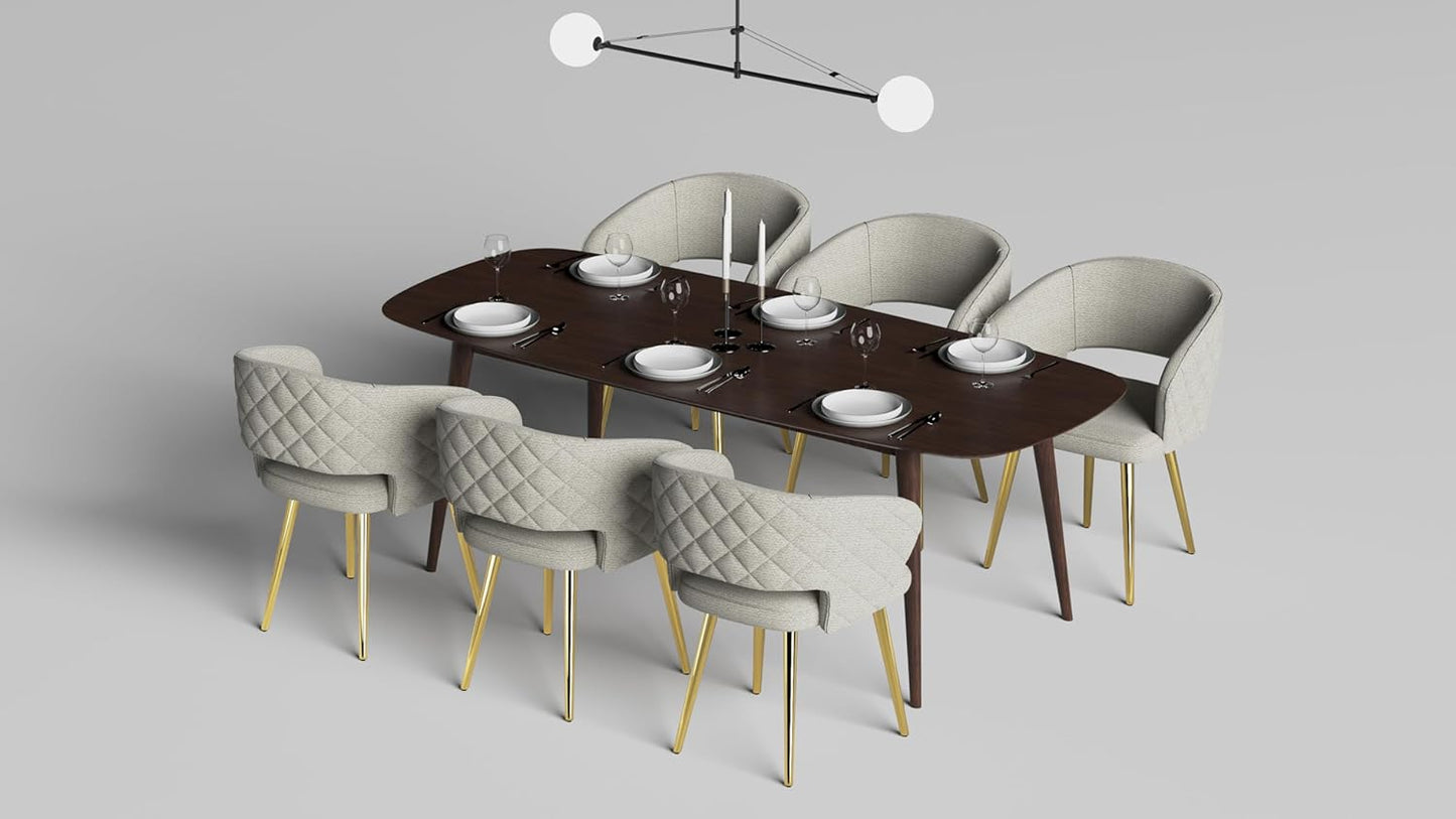 Ottomanson Dining Chair, Set of 2, Beige/Gold