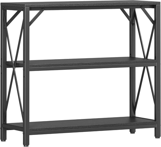 Homeiju Console Table 31.5" Width, 3-Tier Entryway Table with Storage, Industrial Sofa Table with Open Shelves, Foyer Tables for Entryway, Hallway, Kitchen, Living Room and Bedroom, Black