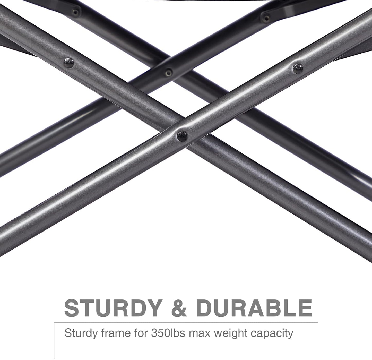 EVER ADVANCED 2 Piece 30.7" Seat Height Directors Chairs for Makeup Artist with Side Table Easy Get in Out for Elderly Tall Camping Chair Supports 350lbs Black