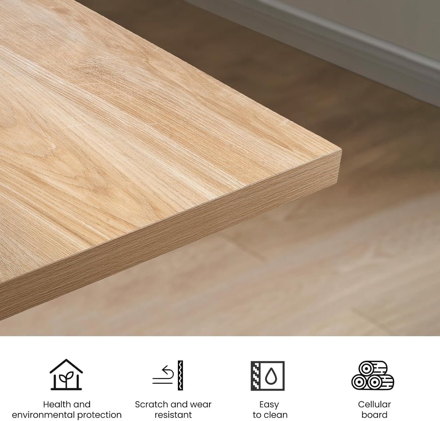 70.9Inch Office Desk, Executive Office Desk,Modern Industrial Style, Z-Shaped Table Legs, Country Black Wood Grain Top, for Home Office, Study, Conference (Natural)