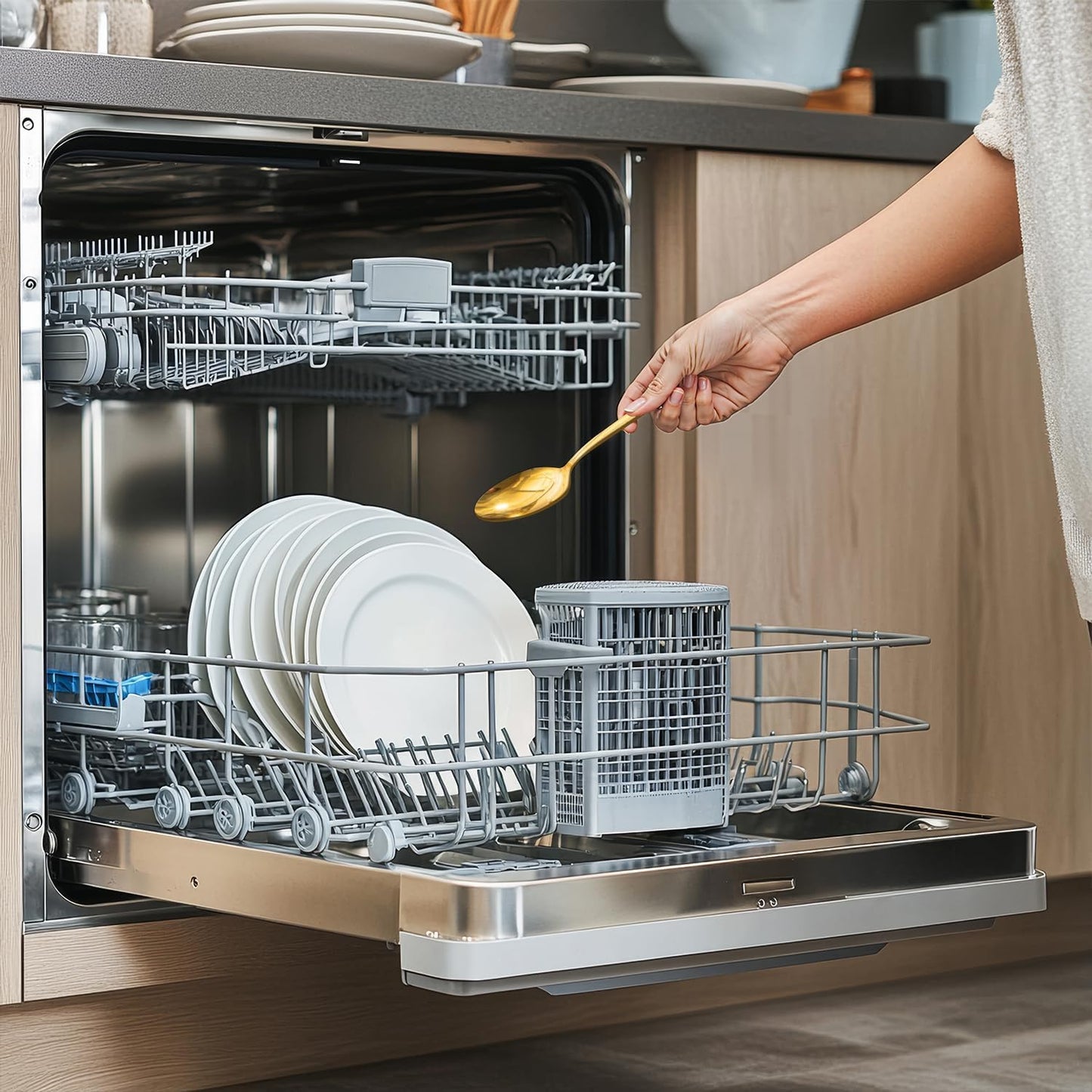 KINGSTONE Silverware Set for 8, 40-Piece Forged 18/10 Stainless Steel Flatware Set, Mirror Finish Cutlery Set Dishwasher Safe for Home, Restaurant, Wedding, Party,Gold