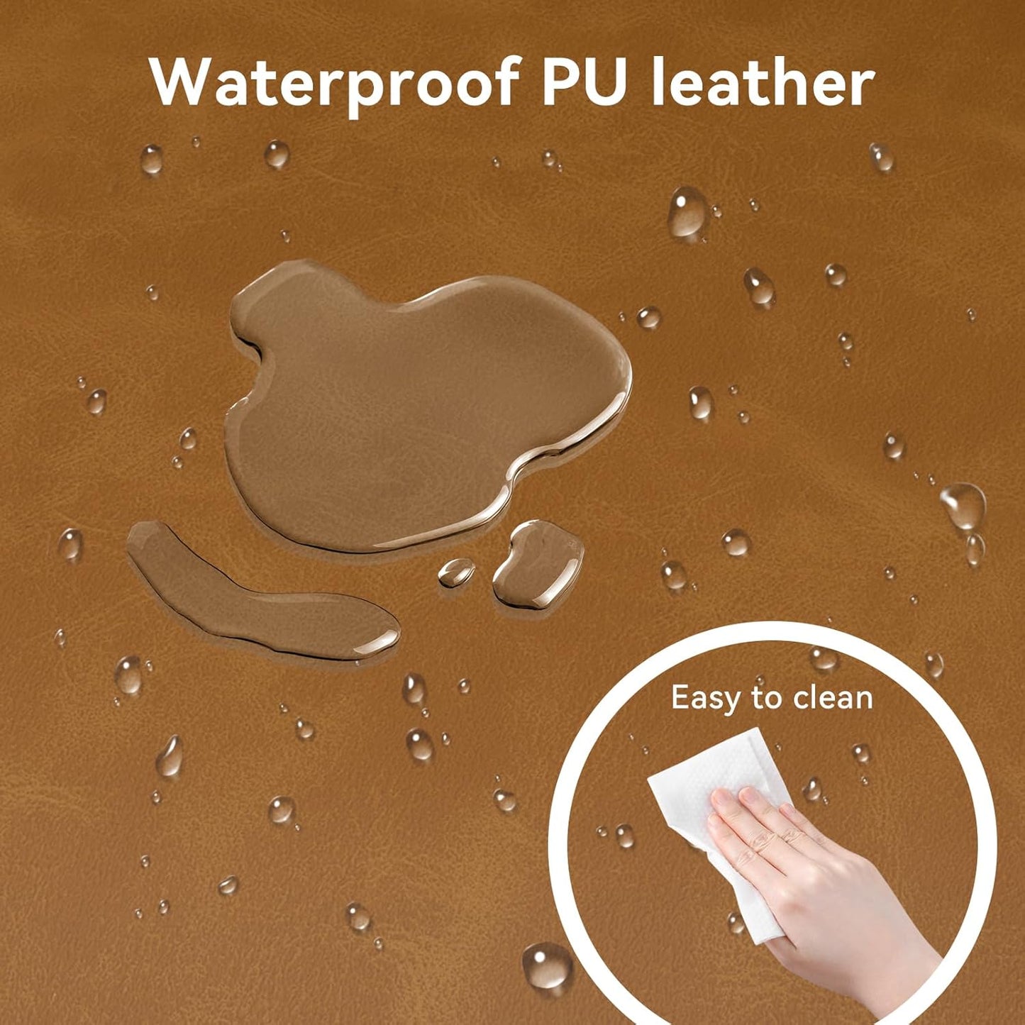 Counter Height Swivel Bar Stools Set of 4, 26 Inch Bar Stools with Footrest, Faux Leather Upholstered Barstools with Back and Solid Wood Legs for Kitchen Island, Dining Room,Pub,Brown