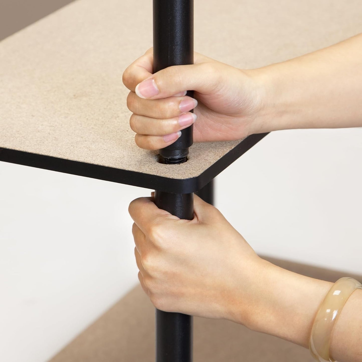 Furinno Turn-N-Tube 3-Tier Compact Multipurpose Shelf Display Rack, Dark Cherry