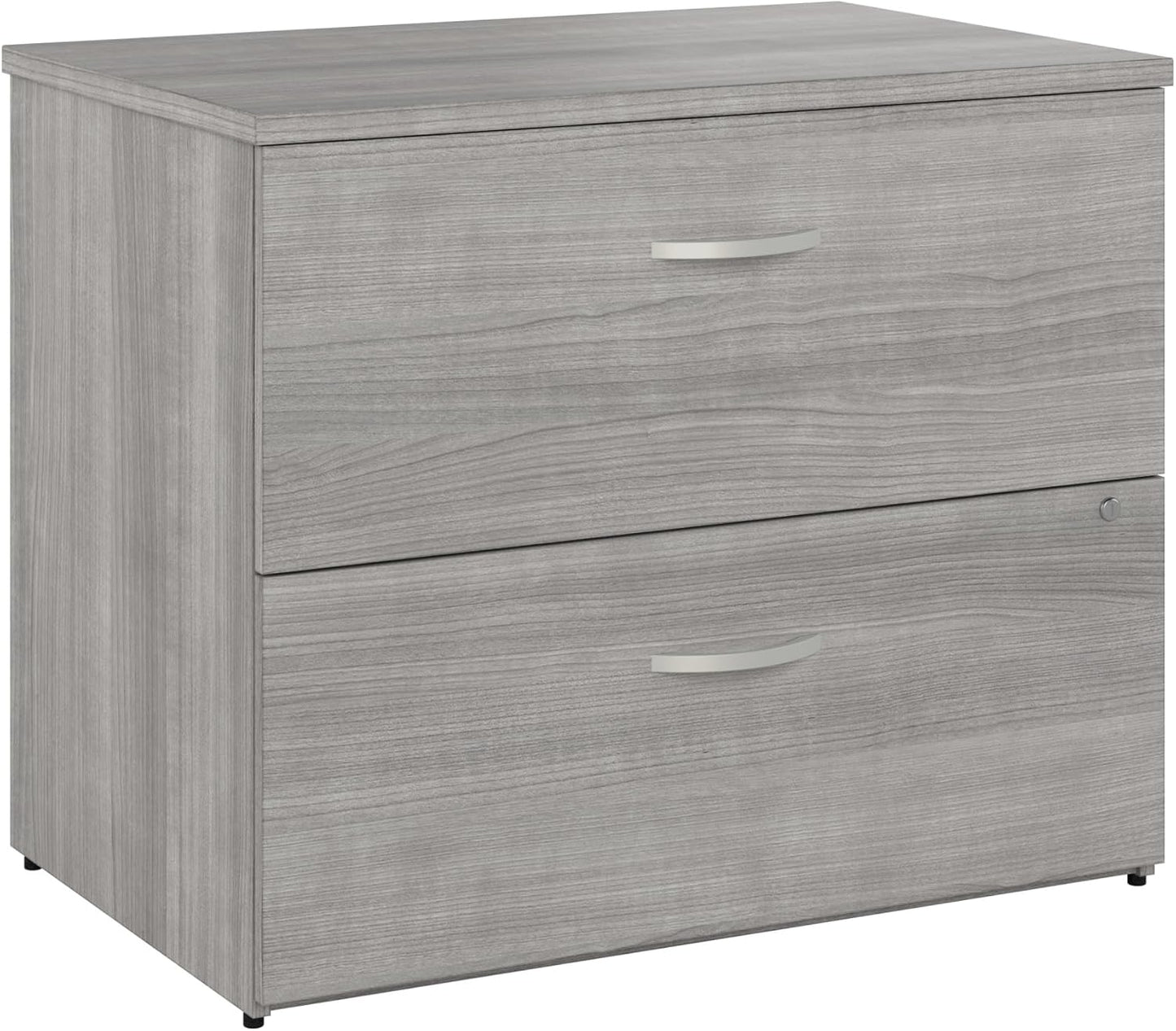 Bush Business Furniture Studio C 2 Drawer Lateral File Cabinet in Platinum Gray - Assembled, Locking Document Storage for Home or Professional Office