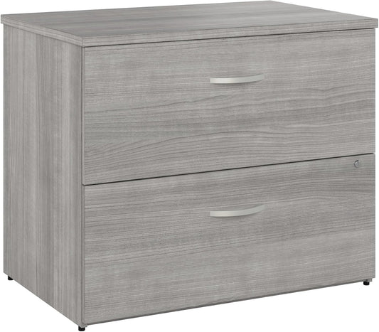 Bush Business Furniture Studio C 2 Drawer Lateral File Cabinet in Platinum Gray - Assembled, Locking Document Storage for Home or Professional Office