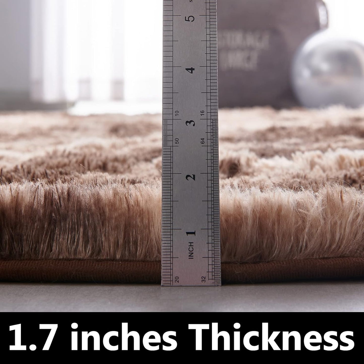 FJZFING Tie-Dyed Coffee Round Rug Ultra-Soft Plush Modern 7x7 Circle Area Rug for Kid's Bedroom, Fluffy Shag Circular Rug for Nursery Room, Non-Slip Home Decor Carpet for Teen's Room