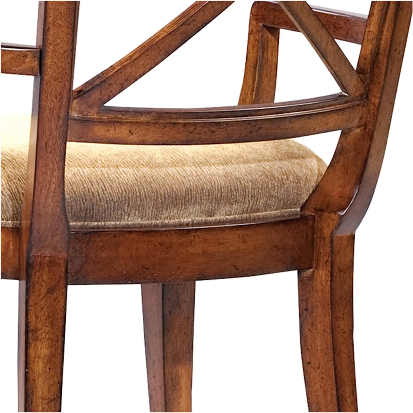 Hekman European Legacy Accent Armchair – Wooden Frame, Lightly Distressed, Upholstered, Vintage Home Decor Accent Chair with Arms, Comfortable Seating for Living Room, Farmhouse, & Office Use, Brown