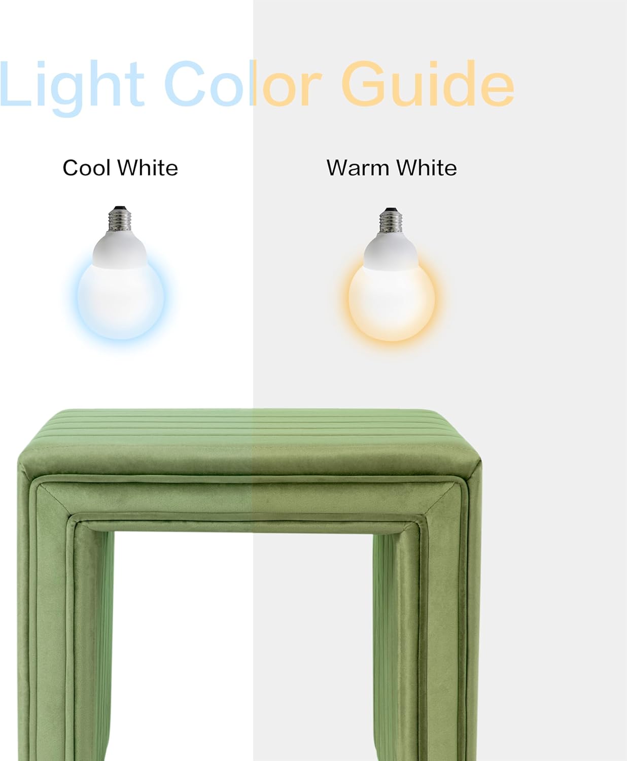 HomePop Modern Channel Tufted Velvet Ottoman Home Décor|Ottoman for Living Room & Bedroom - Green