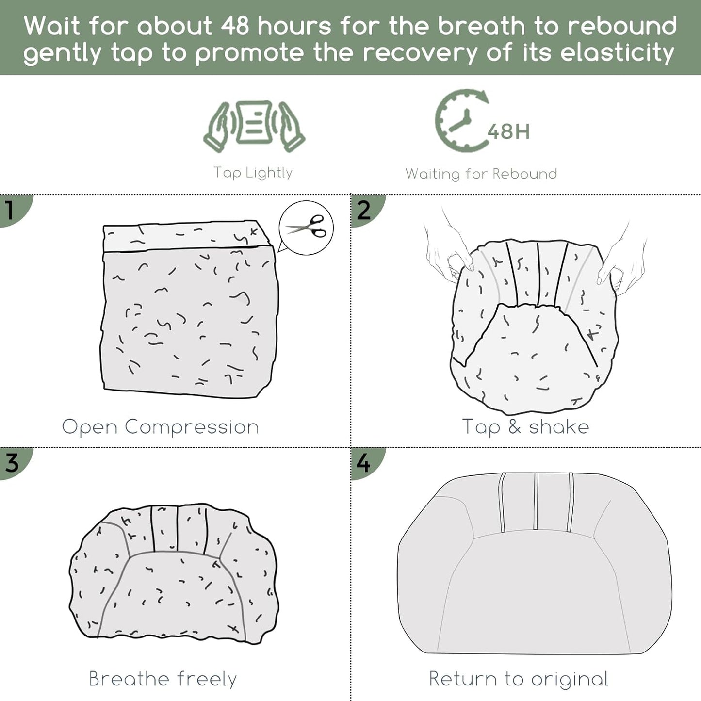 HIGOGOGO Giant Bean Bag Chair for Adults, Big Comfy Sofa Chair for Bedroom Living Room, Bean Bag Lazy Chair for Adults with Armrests for Gaming, Reading, Silver Grey