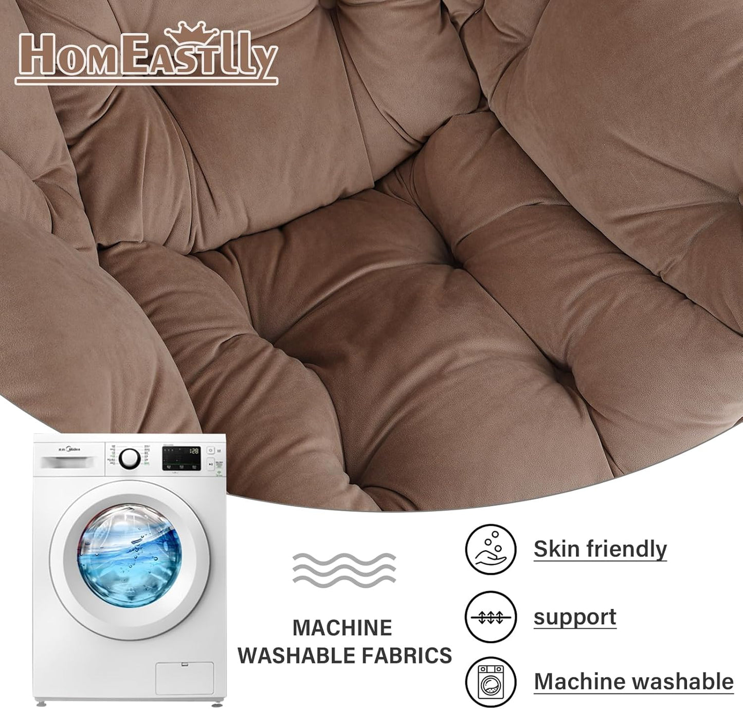 Lazy Chair with Ottoman, Reading Chair with a Pillow, Leisure Sofa Armchair with Ottoman, Large Accent Lounge Chair for Bedroom, Living Room, Dorm Room, Velvet Khaki