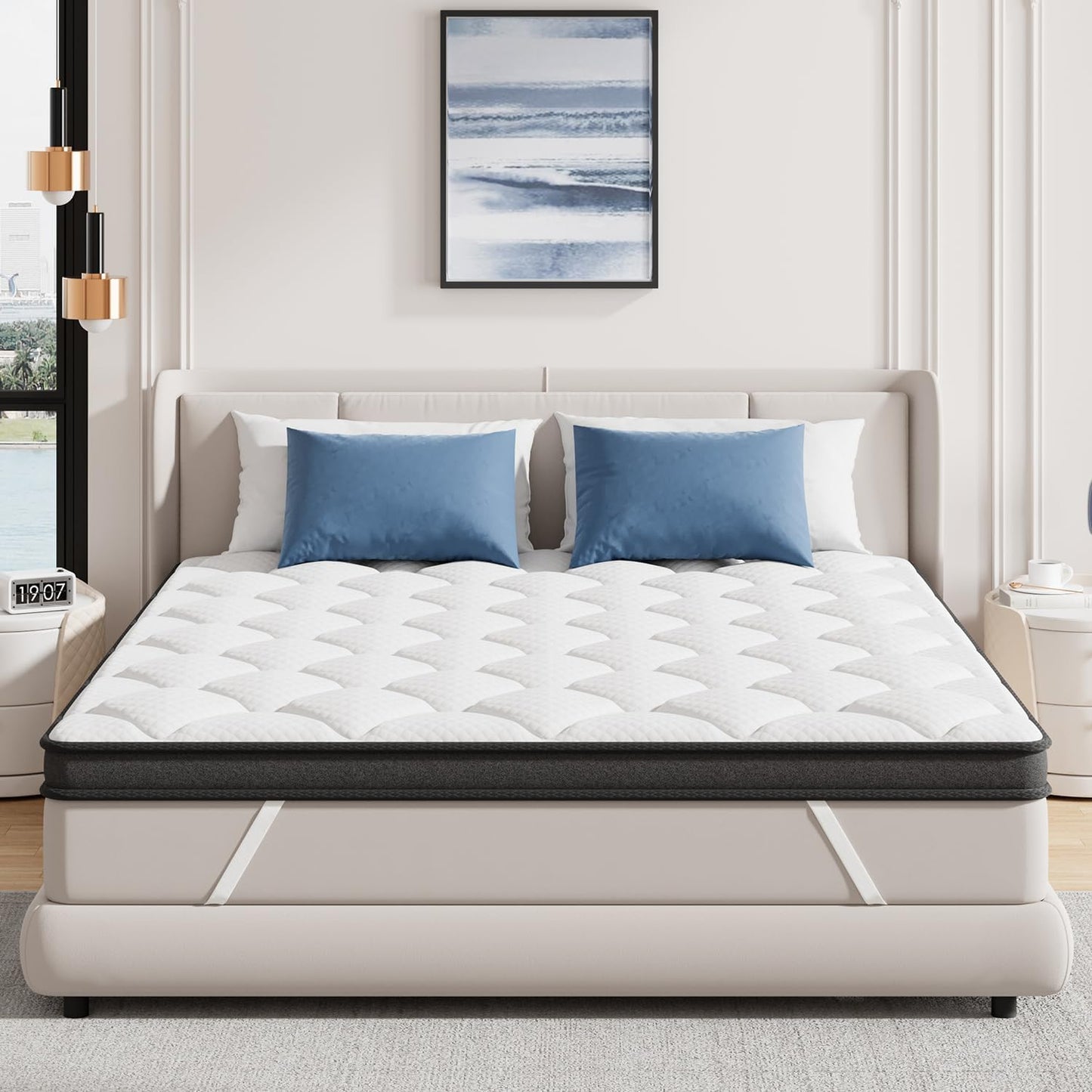 ELEMUSE 3 Inch Twin Memory Foam Mattress Topper, High Density Gel Foam Bed Toppers with Cooling Pillowtop for Back Pain Relief, Medium Firm Mattress Pad for Comfort Body Support