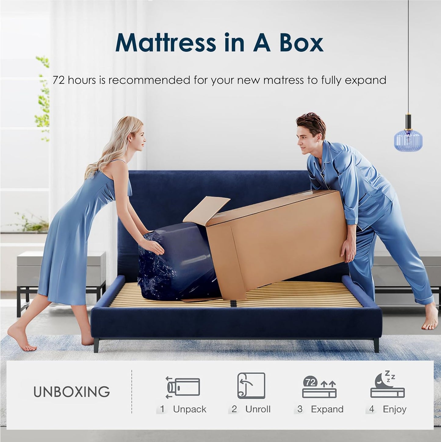 SDHYL Queen Mattress, 14 Inch Gel Infused Memory Foam Mattress for Good Sleep, Bed in a Box Mid Firm CertiPUR-US Certified & Fiberglass Free, Washable Cover, 80"*60"