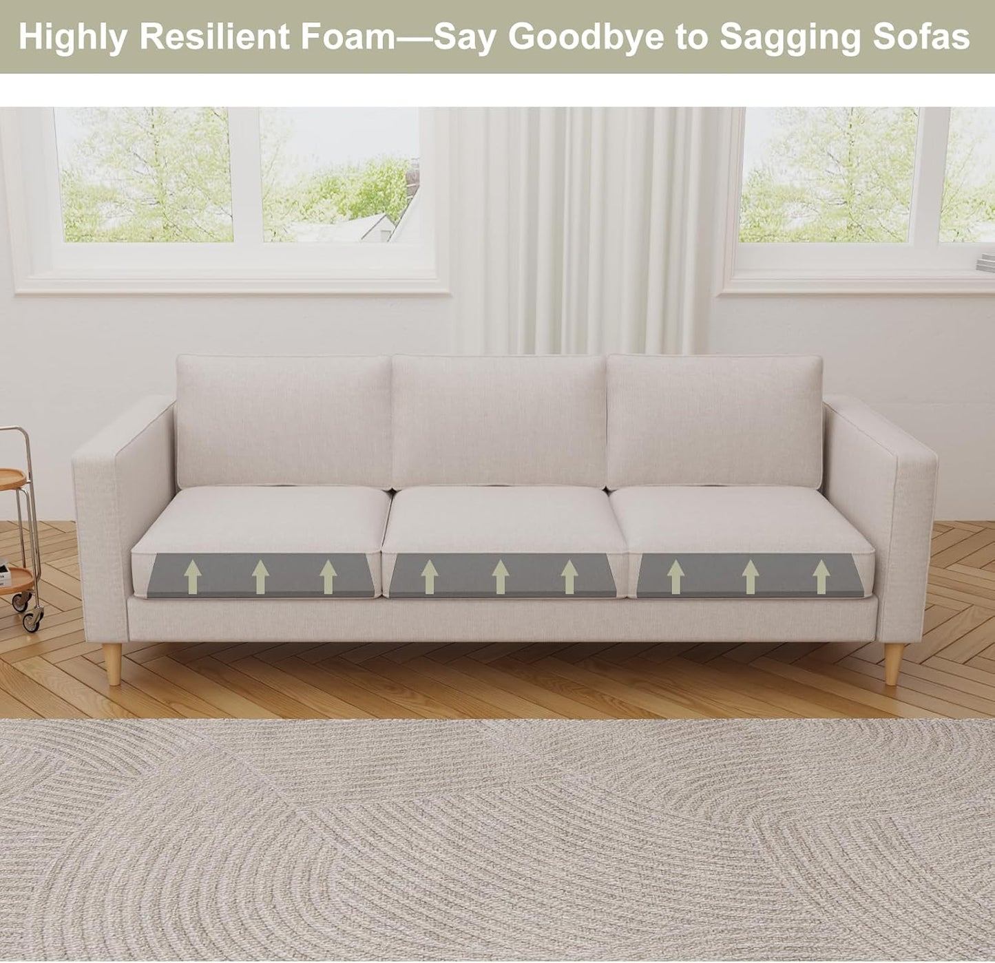 Couch Cushion Support for Sagging Seat, High-Density Curved Foam Sofa Furniture seat Couch Cushions Support Repair, 20"x20" Grey Set of 2