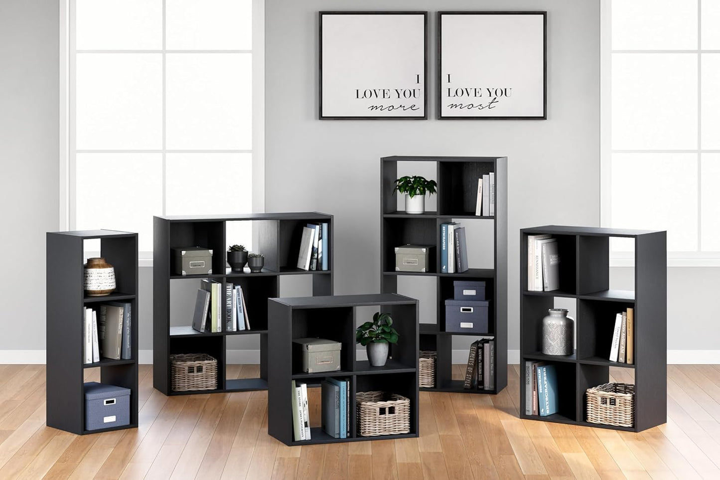 Signature Design by Ashley Langdrew 8 Cube Storage Organizer or Bookcase, Black