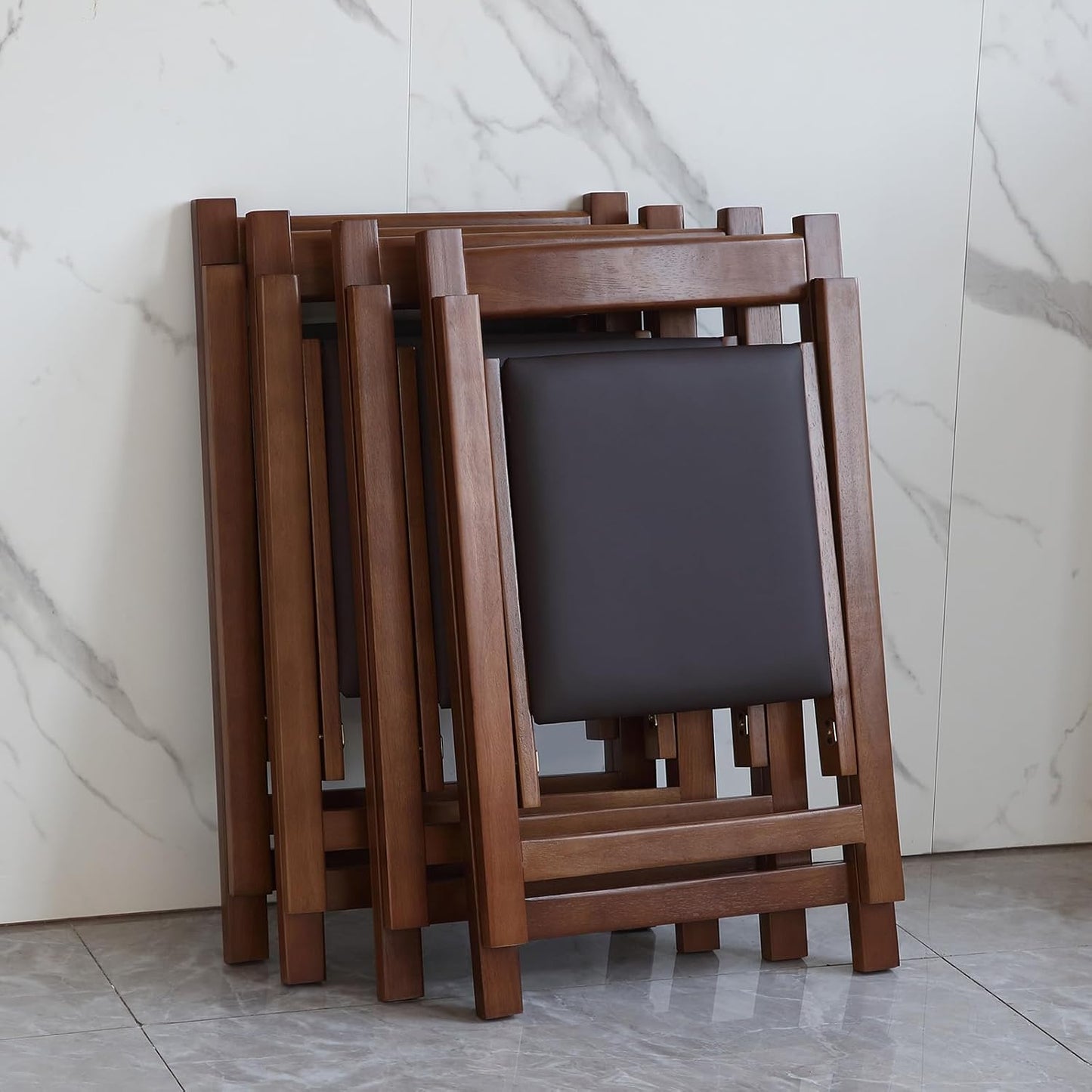 Folding Dining Chairs with Padded Seat Lightweight sillas para Fiestas,2 Pack Folding Chair for Dinner,Party Wedding,Picnic Event, 196LB Weight Capacity(Walnut)