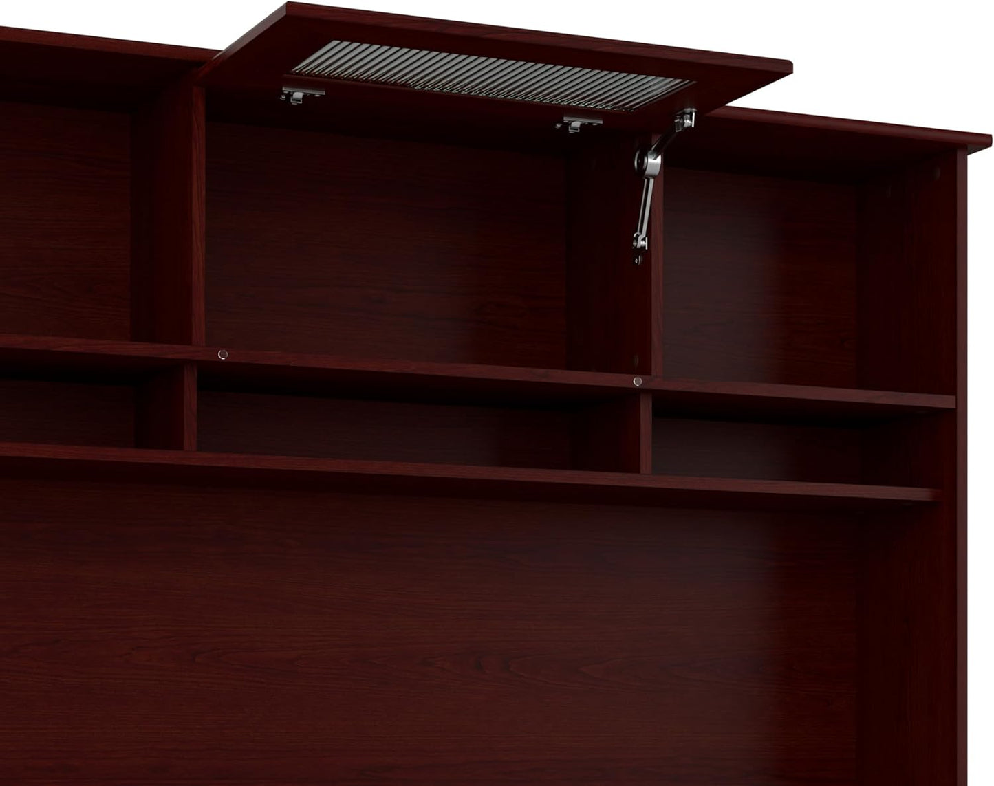 Bush Furniture Cabot L Shaped Computer Hutch, Corner Desk with Storage for Home Office, 60W, Harvest Cherry