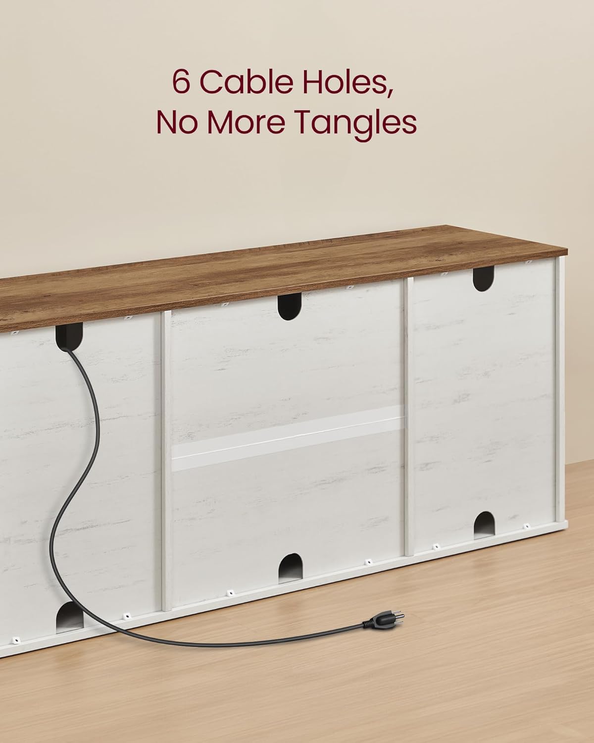 VASAGLE Farmhouse TV Stand for TVs up to 80 Inches, Entertainment Center with Storage Cabinets and Sliding Barn Doors, Media Console Table for Living Room, Rustic White and Honey Brown ULTV537W01