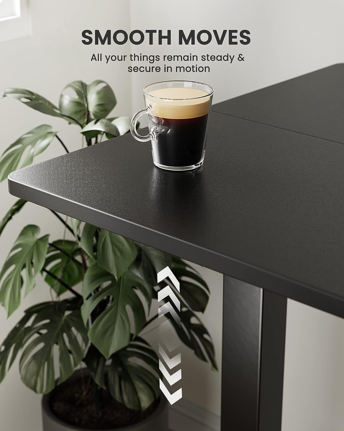 ErGear Height Adjustable Electric Standing Desk, 55 x 28 Inches Sit Stand up Desk, Large Memory Computer Home Office Desk with Two-Piece Desktop (Black)