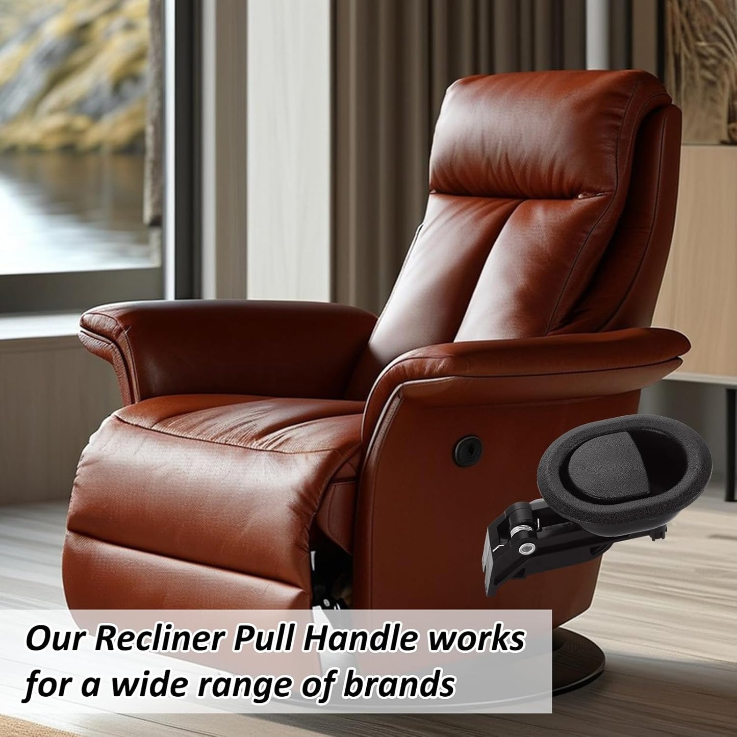 4 Pack Recliner Pull Handle Replacement, 3.5x3 Inch Recliner Replacement Parts with Cable, Fits Ashley Lazy Boy and Most Recliner Brands Couch Sofa Chair Furniture