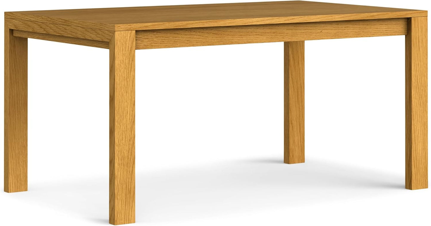 SIMPLIHOME Wilson Dining Table, Solid Wood Oak Veneer, 60 x 36 inches, Transitional-Style Rectangular Kitchen Table for up to 6 People