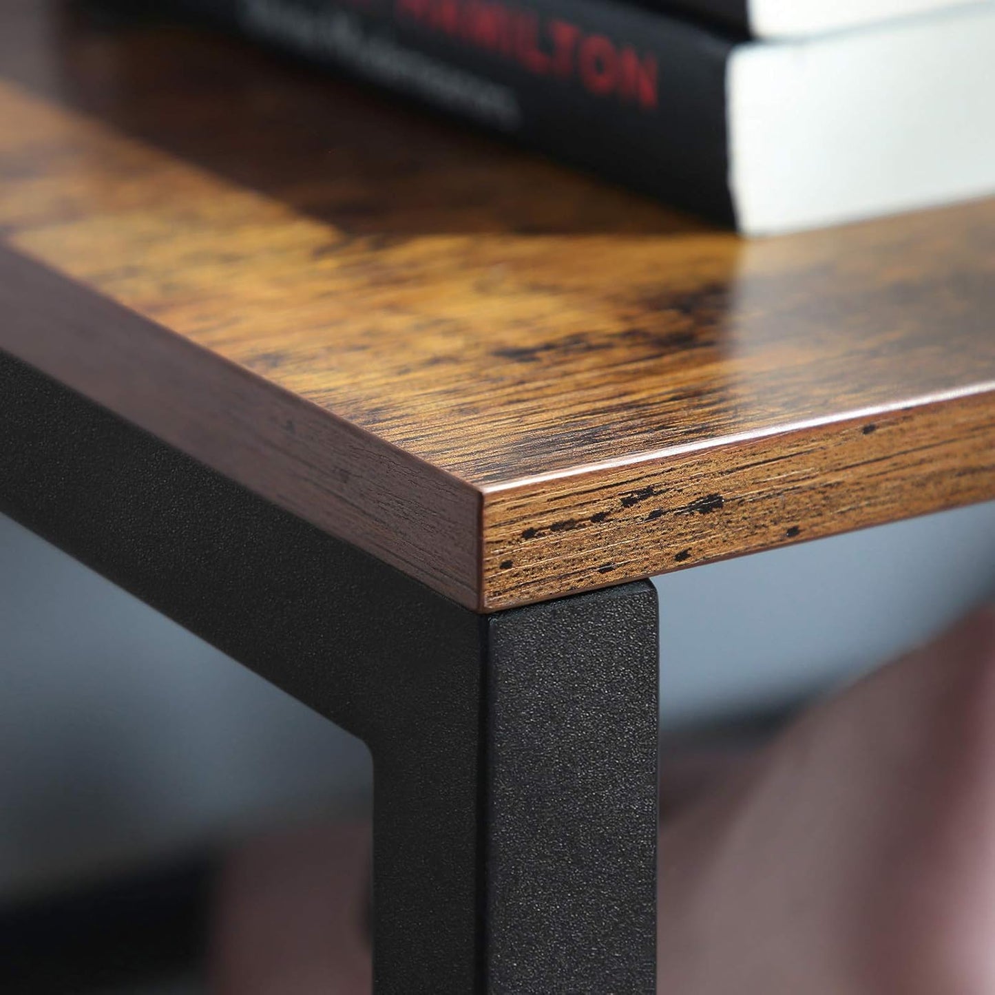 VASAGLE 4 Tier Shoe Rack, Shoe Organizer for Closet, Entryway, 16-20 Pairs of Shoes, Large Shoe Rack Organizer with 3 Metal Mesh Shelves, 11.8 x 39.4 x 28.3 Inches, Rustic Brown and Black ULBS14BX