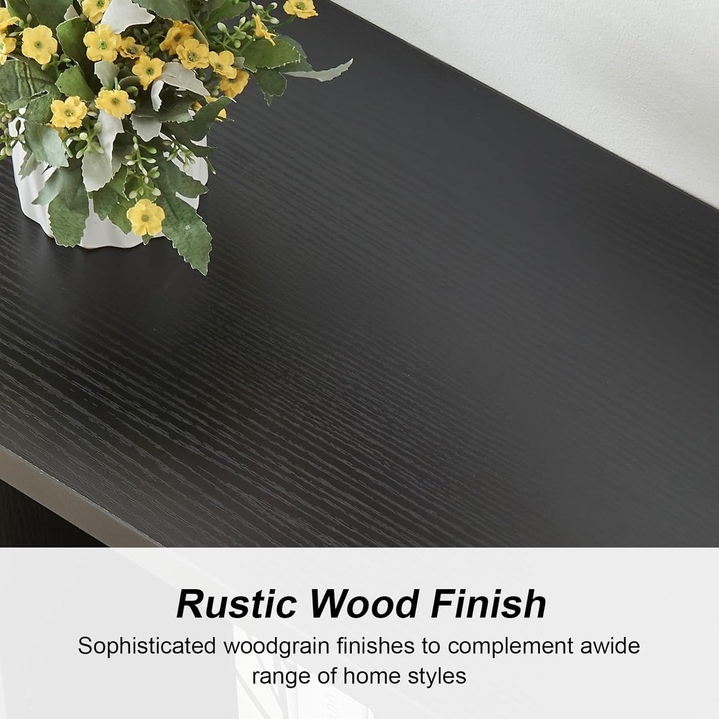 HOMISSUE Long Entryway Console Table, 70.9" Industrial Narrow Sofa Tables Behind Couch with 2 Tier Storage Shelf for Hallway, Living Room, Black