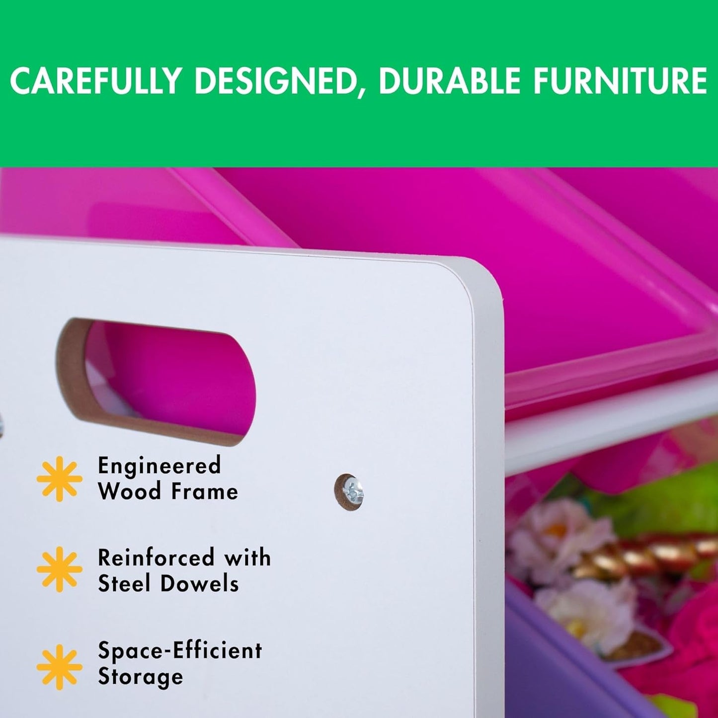 Humble Crew Supersized Toy Storage Organizer with 16 Removable Bins, White/Blue/Pink/Purple – Large Toy Storage for Toddlers Ideal for Kids' Rooms, Playrooms, and Nurseries - Modern Toy Bins for Kids