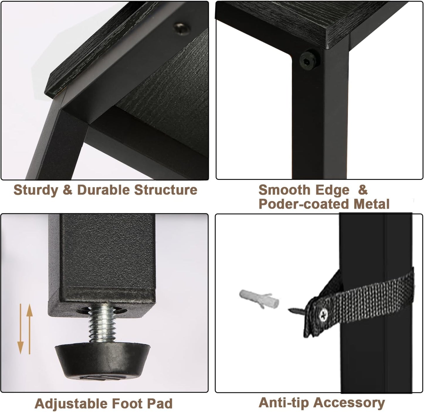 Narrow Console Table, 39.4” Sofa Table with Adjustable Shelf, 2-Tier Long Skinny Table for Hallway, Entryway, Living Room, Foyer, Black