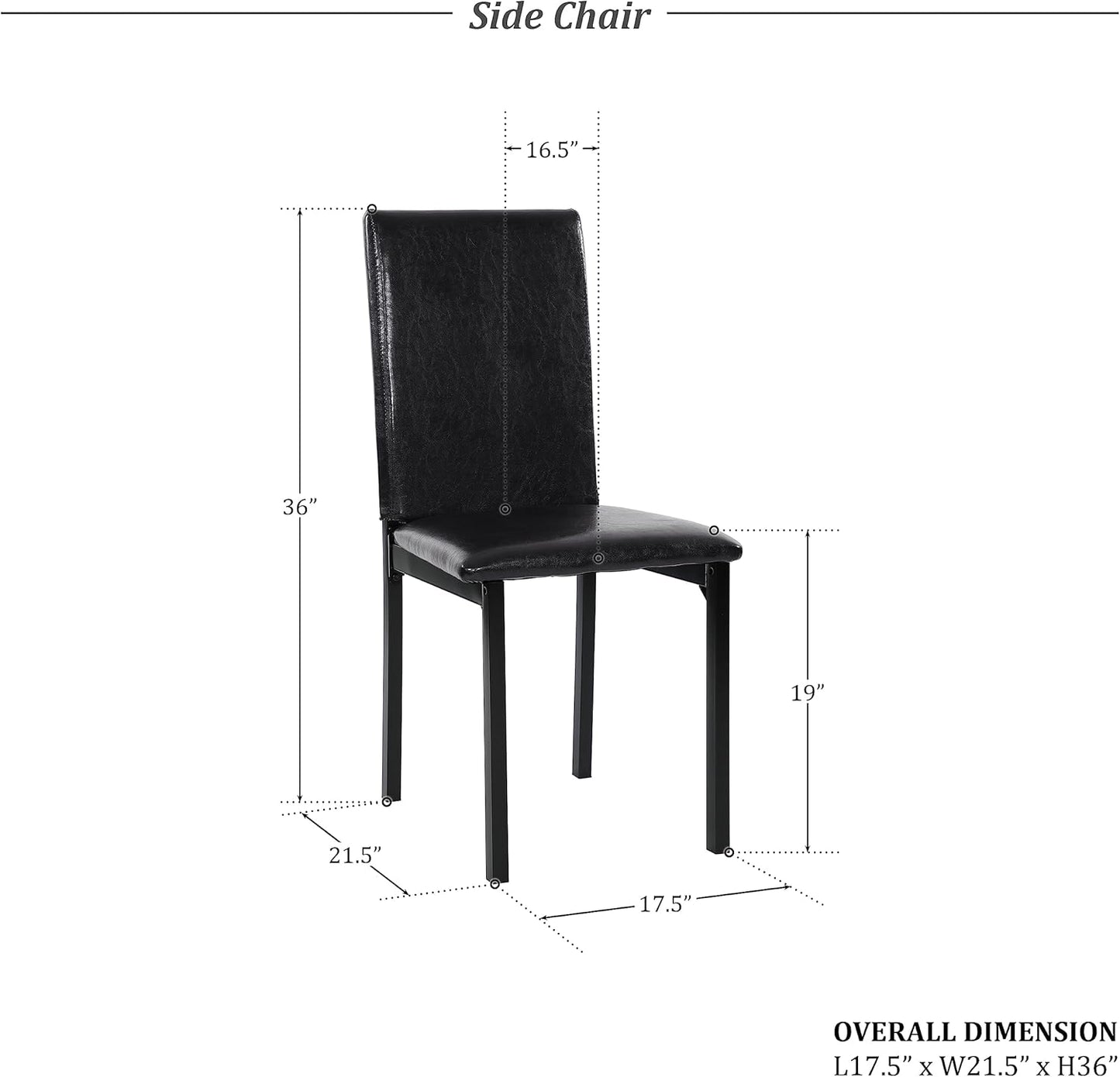 Homelegance 2601 Tempe PU Upholstered Chair (Set of 4), Dining Height, Brown