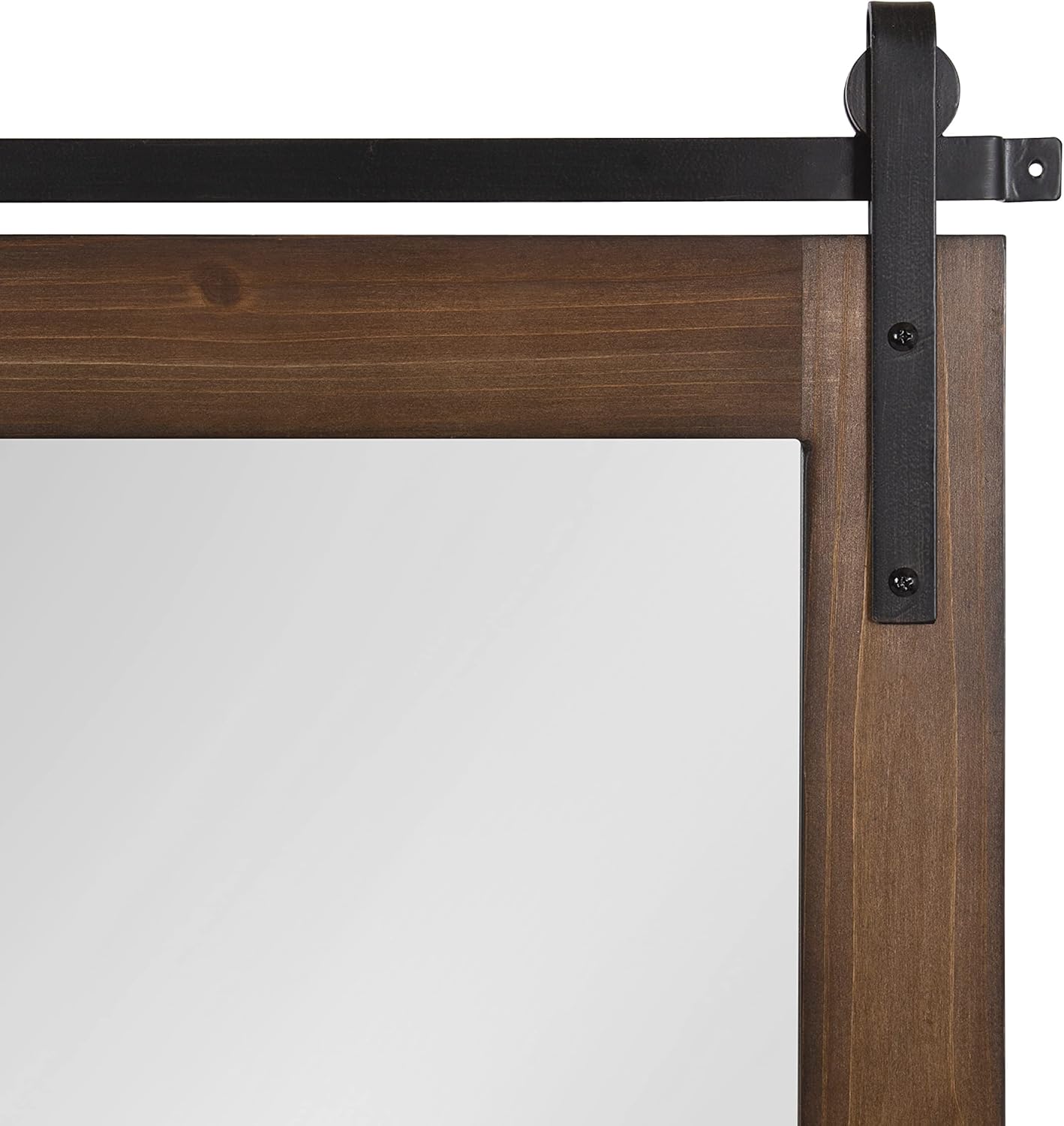 Kate and Laurel Cates Refined Decorative Framed Wall Mirror; 24 x 30; Walnut Brown; Farmhouse Barn Door-Inspired Wall Decor with Substantial Frame and Modern Charm