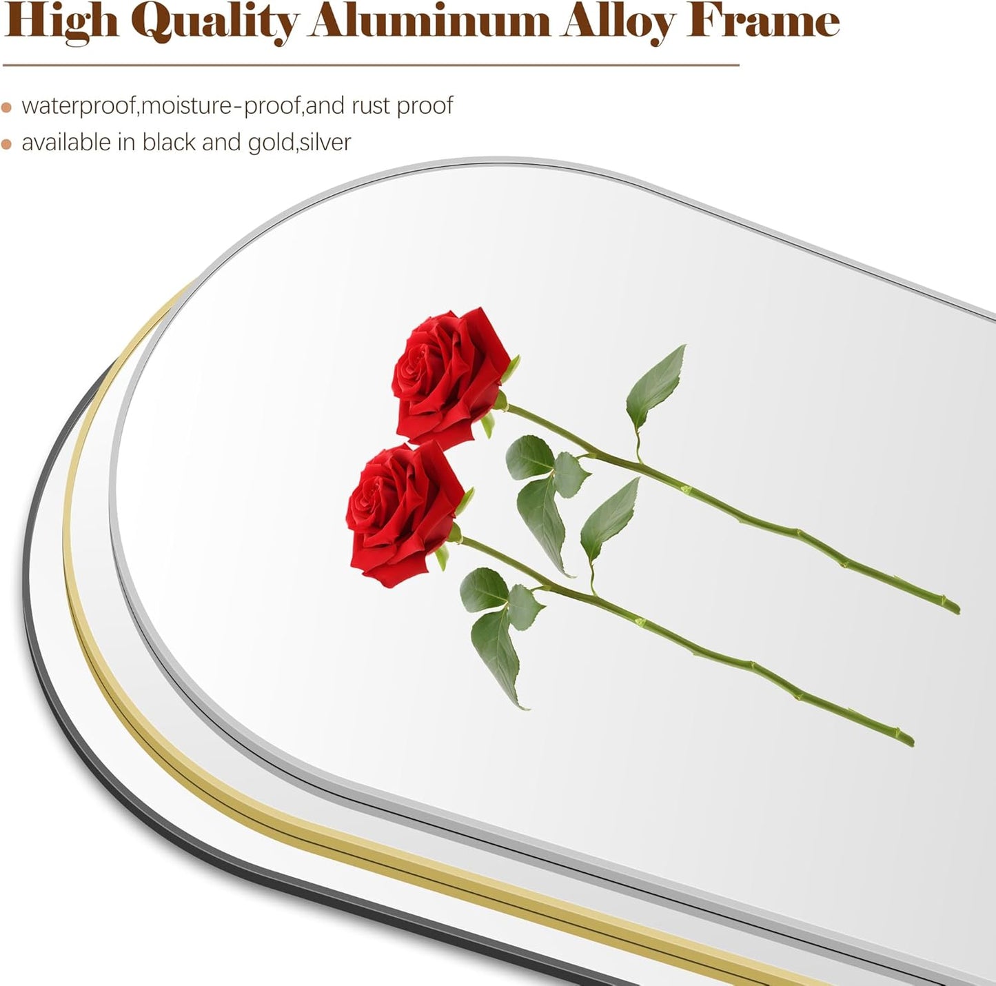 Arched Bathroom Mirror, 30"x48" Silver Arched Mirror for Bathroom, Wall Mounted Mirror, Silver Vanity Wall Mirror w/Metal Frame for Bedroom, Entryway, Living Room, Hanging or Leaning Against