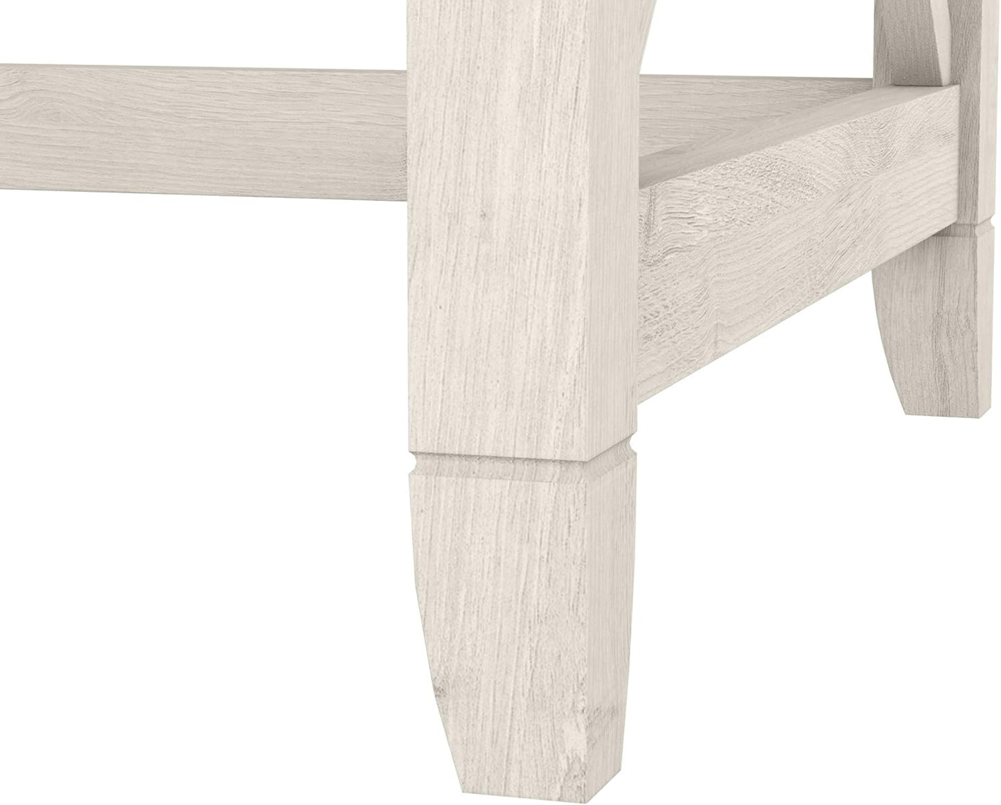 Bush Furniture Key West 60W Modern Farmhouse L Shaped Desk in Linen White Oak | 60-Inch Corner Table for Home Office