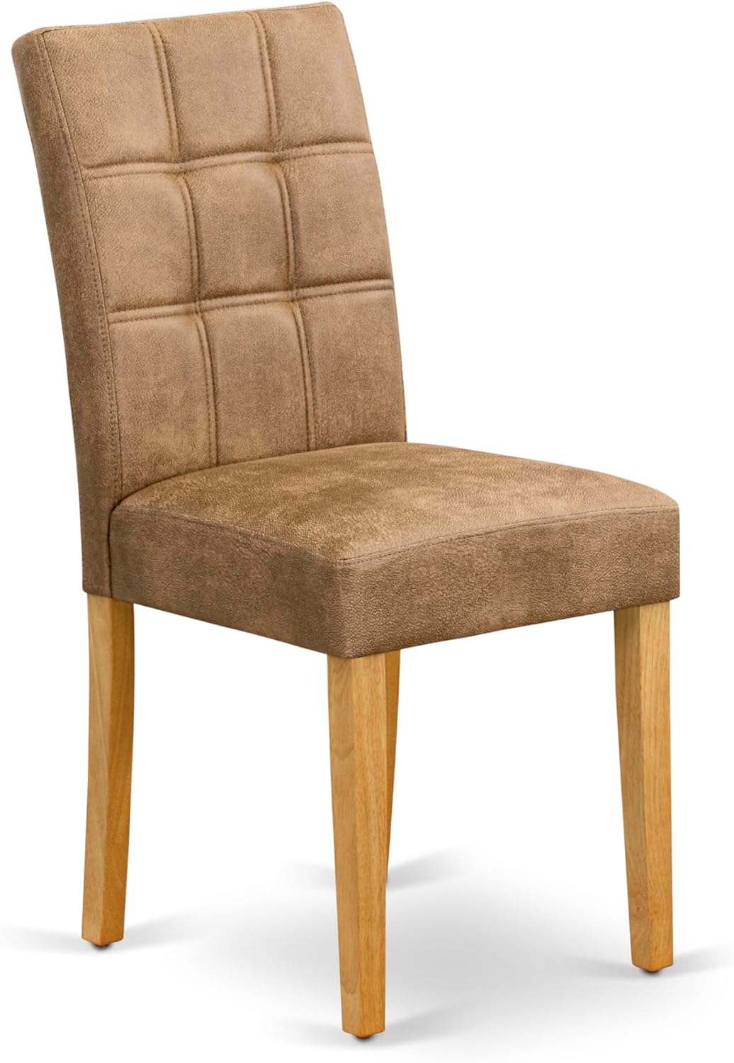 East West Furniture ANAS3-OAK-28 3 Piece Modern Dining Set consists A Dining Room Table and 2 Brown Textured Polyester Fabric Upholstered Dining Chairs, Oak