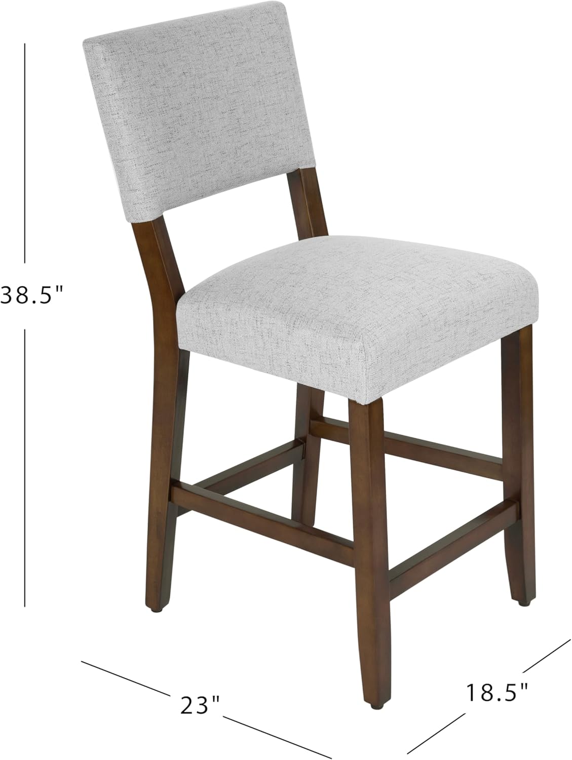 HomePop 24" Open Back Counter Stool Home Décor|Fabric Chairs for Dining Room, Kitchen and Living Room - Gray Woven(Single Pack)