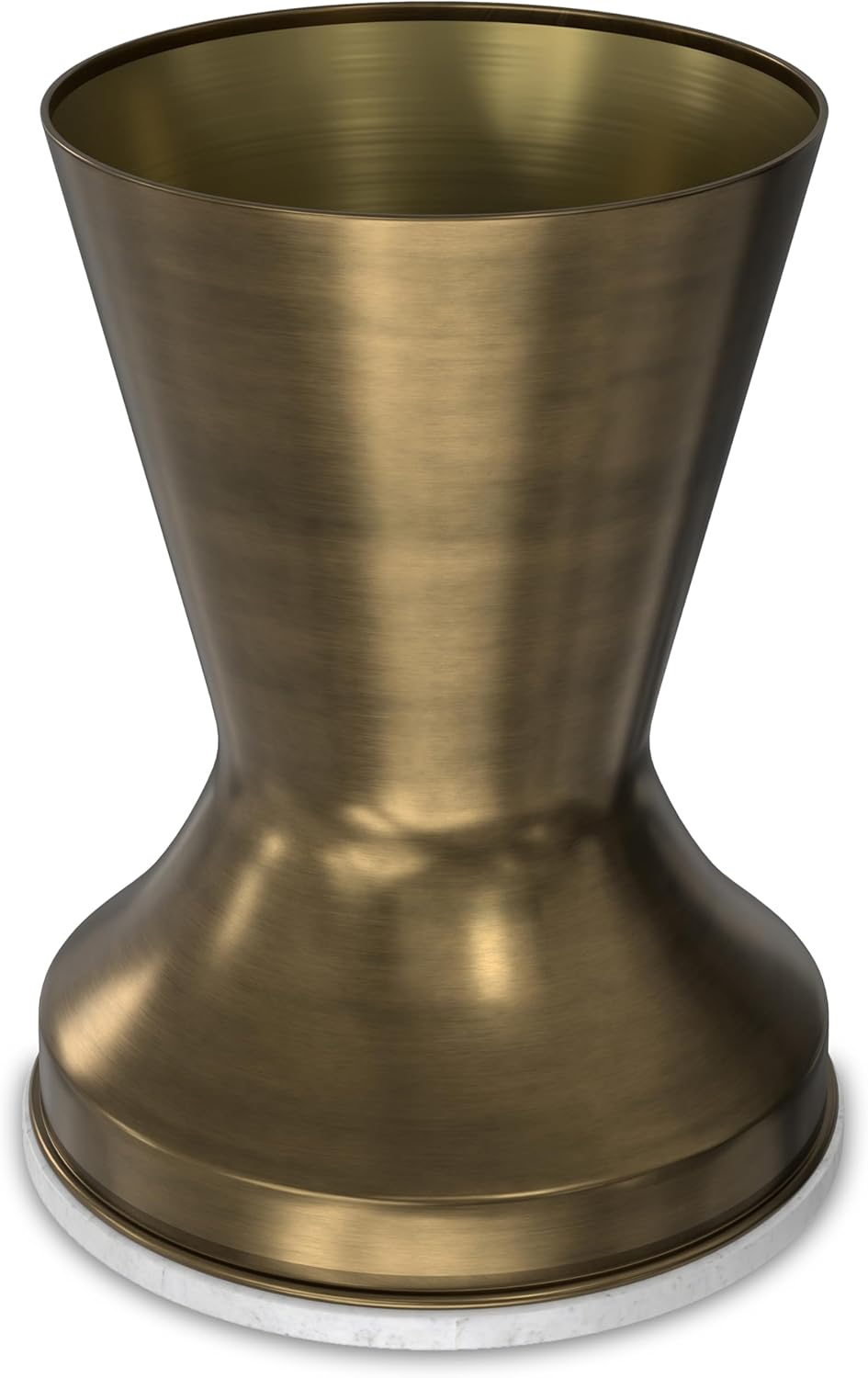 SIMPLIHOME Raquel Modern Contemporary 14 inch Wide Metal Side Table in White / Antique Brass, Fully Assembled for the Living Room and Bedroom