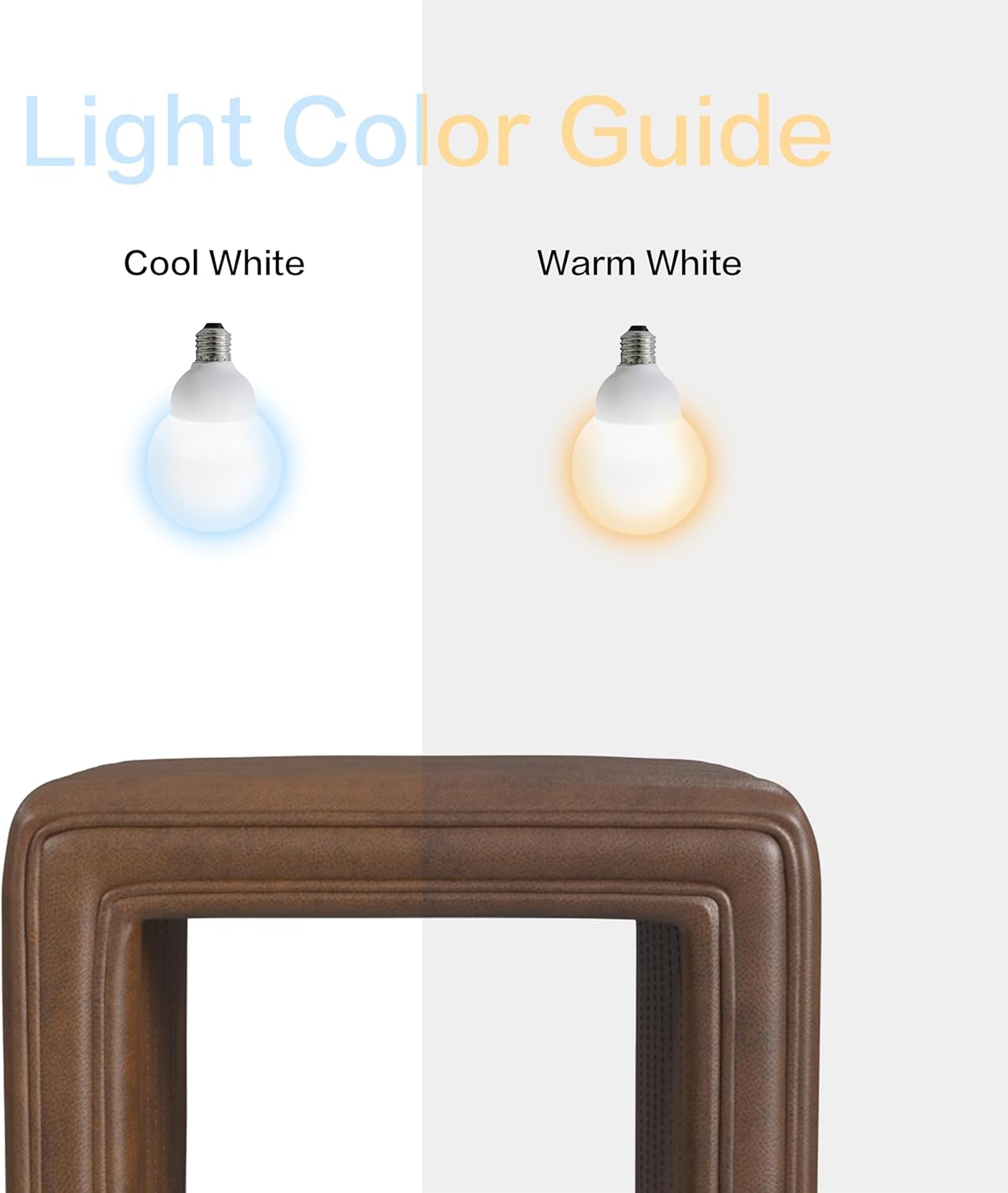 HomePop Modern Channel Tufted Faux Leather Ottoman Home Décor|Ottoman for Living Room & Bedroom - Brown Faux Leather