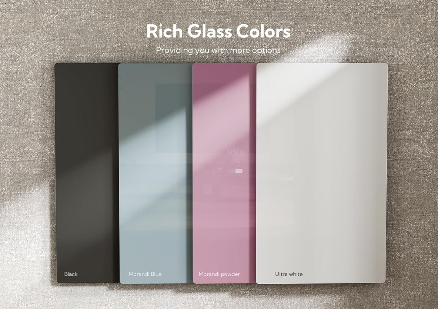 INNOVAR Glass Standing Desk with Drawers, Adjustable Height Electric Stand Up Desk, Small Standing Desks with Storage, 40 inch, Morandi Blue