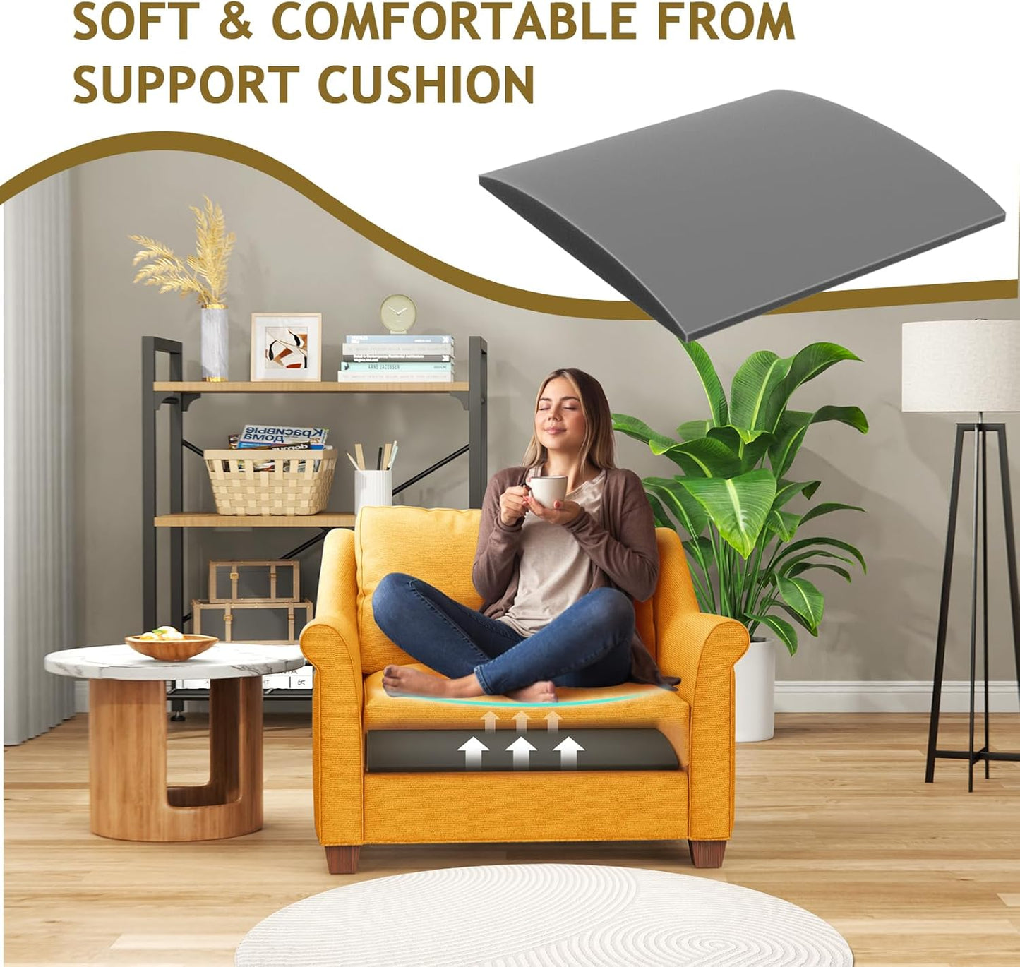Couch Cushion Support for Sagging Seat Sofa Couch Supports for Sagging Cushions Curved High Density Foam Grey Pack of 1