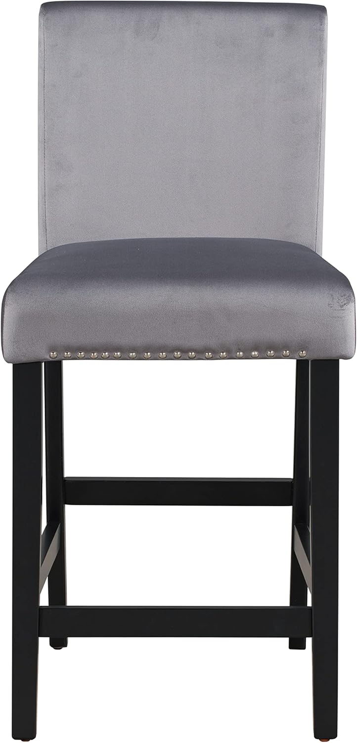 5 Pieces Dining Table Set with 35" Rectangle Faux Marble Top Table,Living Room Furniture W/ 4 Velvet-Upholstered Chairs,for Restaurant,Home Bistro,Gray