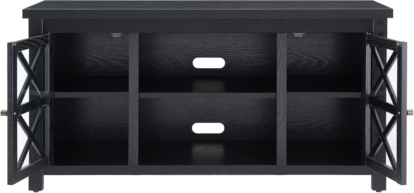 Henn&Hart Rectangular TV Stand for TV's up to 55" in Black, TV Stands for the Living Room